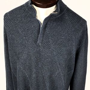 TOMMY BAHAMA 1/4 ZIP LONG SLEEVE GRAY SWEATER